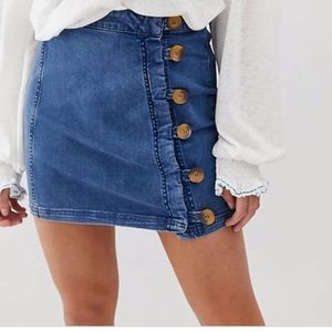 Free People Little Daisy Denim Skirt